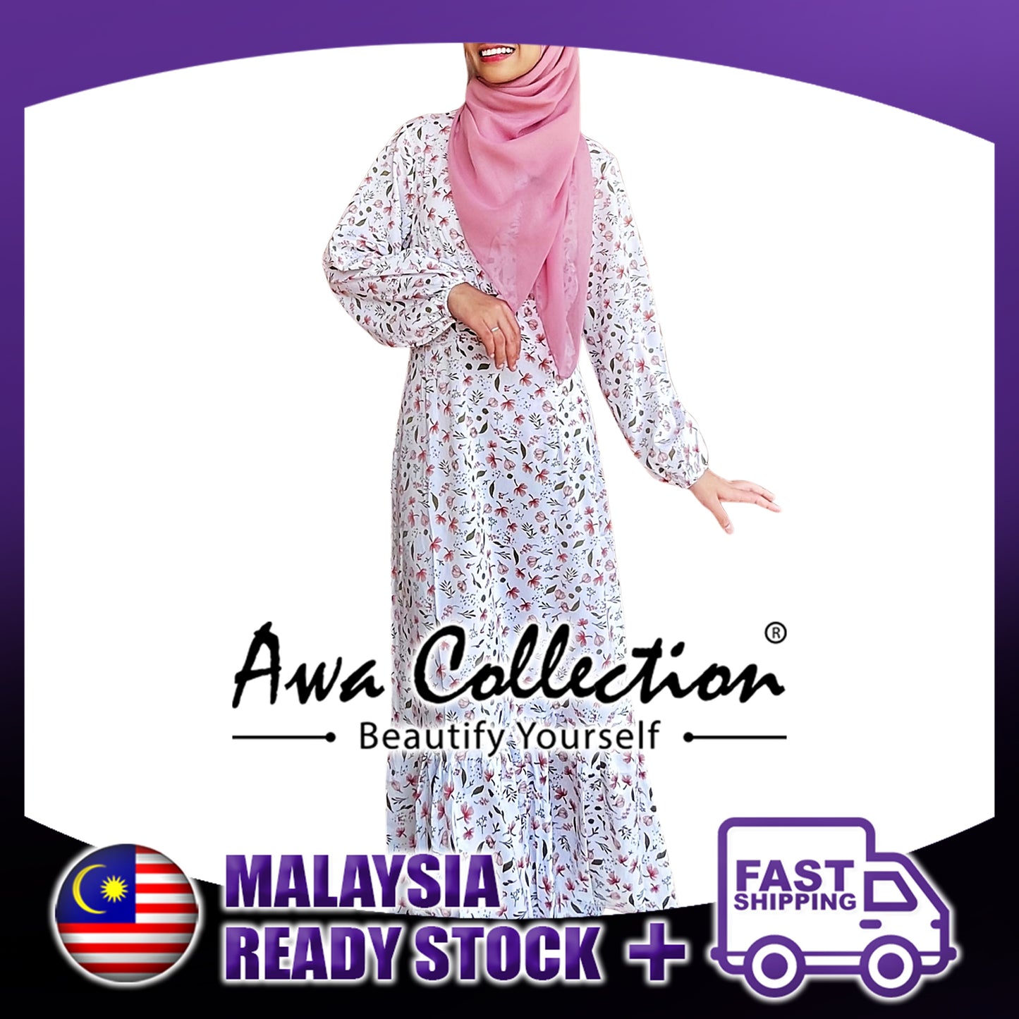 LALEESA Awa Collection DRESS KAMILA DA117167 (SMALL CUTTING) Dress Muslimah Dress Women Dress Jubah Baju Raya 2024