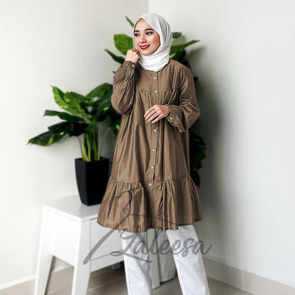 LALEESA DRESS SAIDA LD274284 <BF Friendly Series> Ruffle A-Line Button Dress Muslimah Plus Size Baju Raya 2024