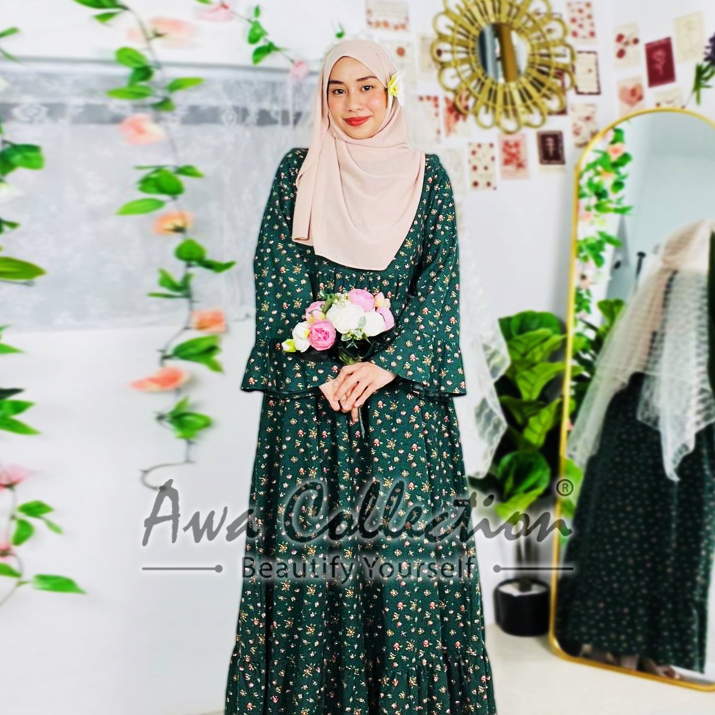 LALEESA Awa Collection DRESS GHADIA DA116156 Dress Muslimah Dress Woman Jubah Muslimah Abaya Dress