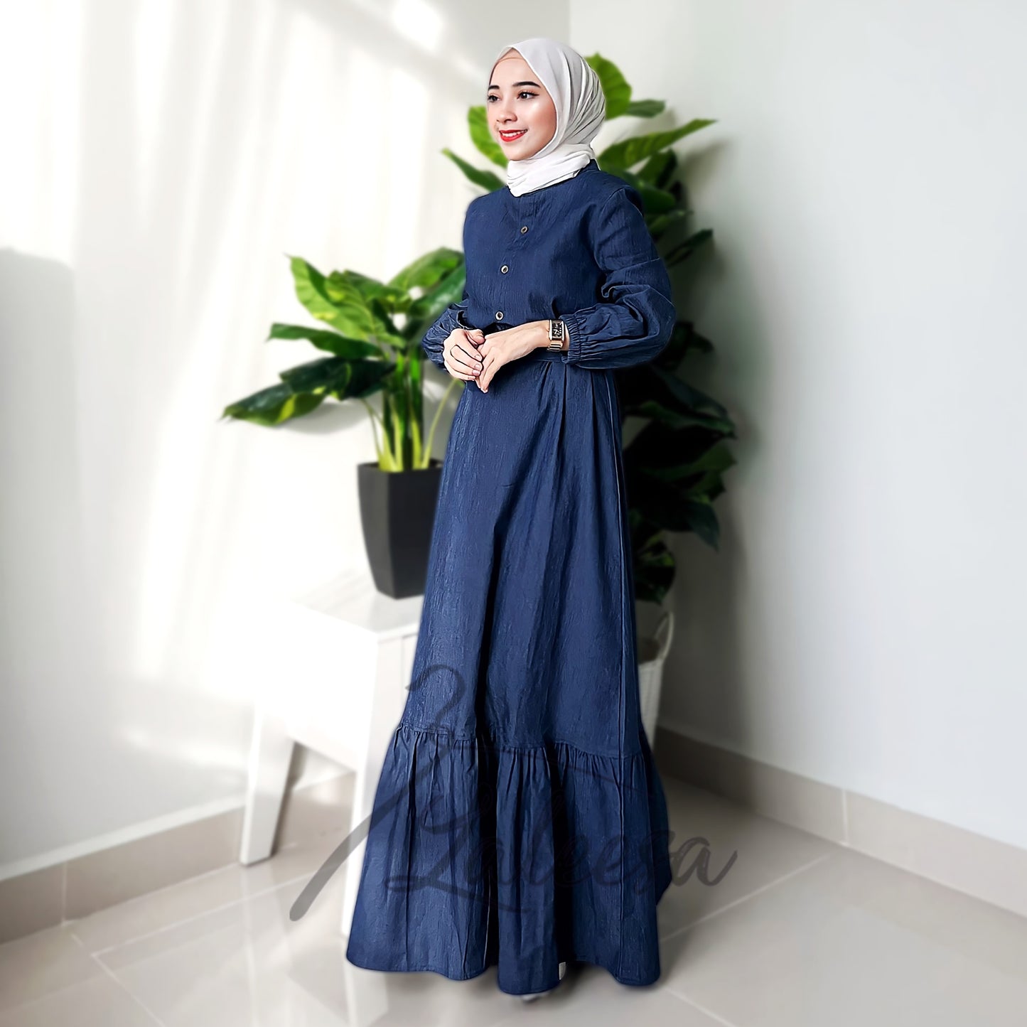 LALEESA DRESS DENIM LD275227 <BF Friendly Series> Dress Muslimah Dress Woman Jubah Muslimah Abaya