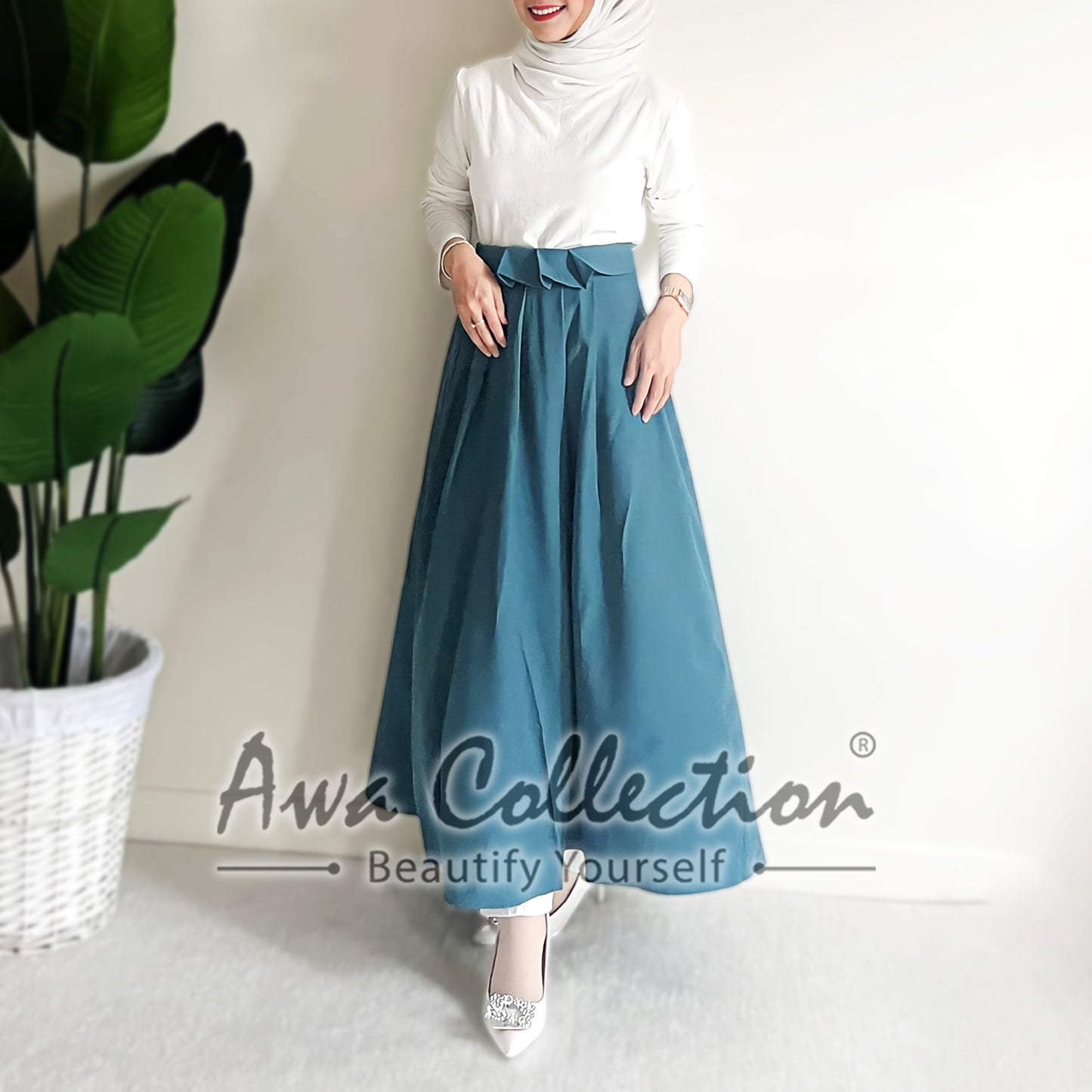 LALEESA Awa Collection BA510510 SKIRT WAFIYA Pleated A-Line Skirt Muslimah Skirt Labuh Skirt Pencil Skirt Kembang