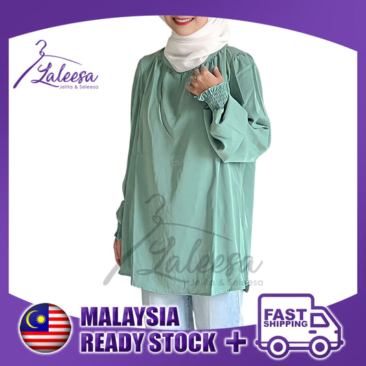 LALEESA TB430440 BLOUSE LUNA Lantern Sleeve Elegant Blouse Muslimah Blouse Women Blouse Plus Size Baju Raya 2024