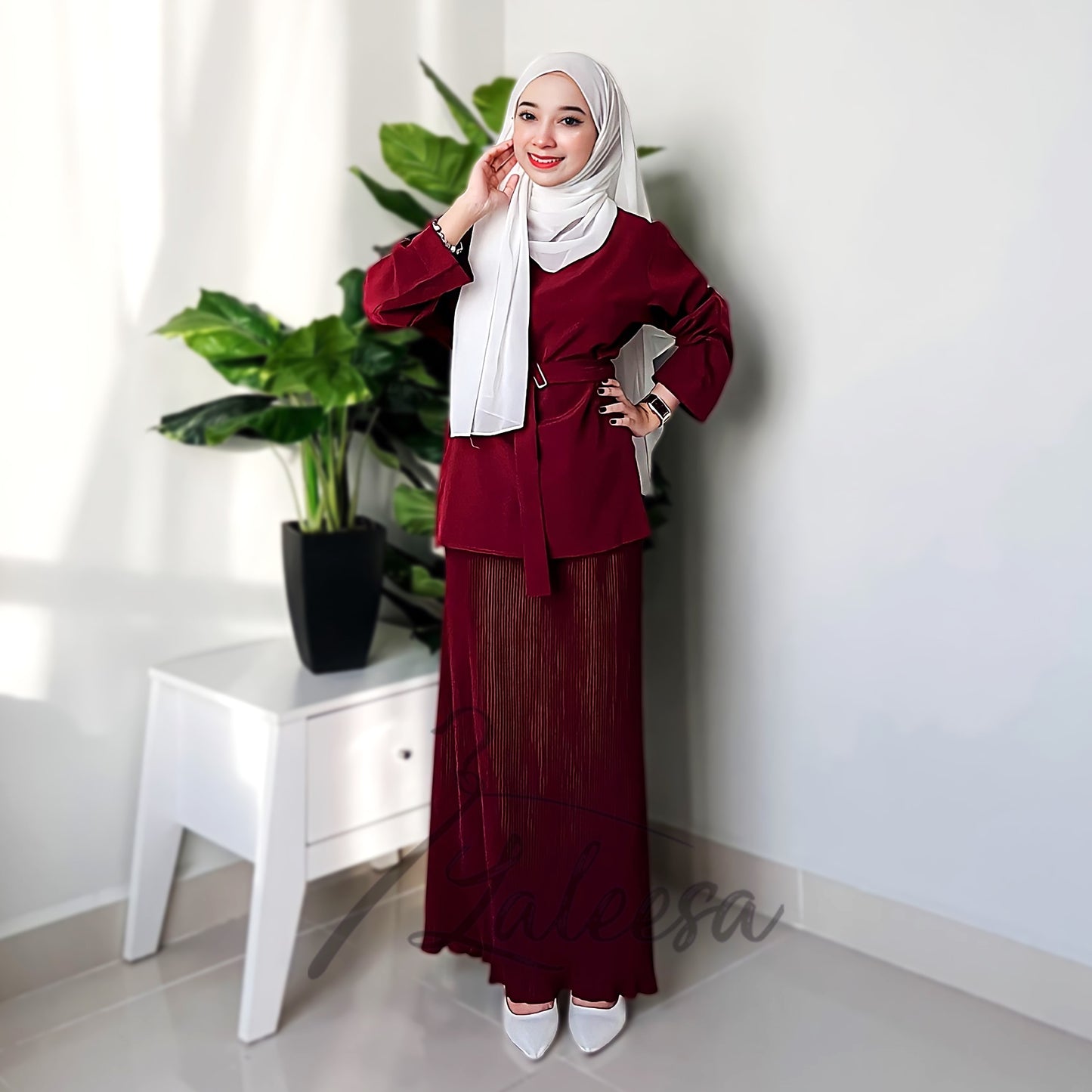 LALEESA (Blouse + Skirt) SET IZZA SW850867 Set Wear Blouse Muslimah Blouse Women Blouse Plus Size Baju Raya 2024