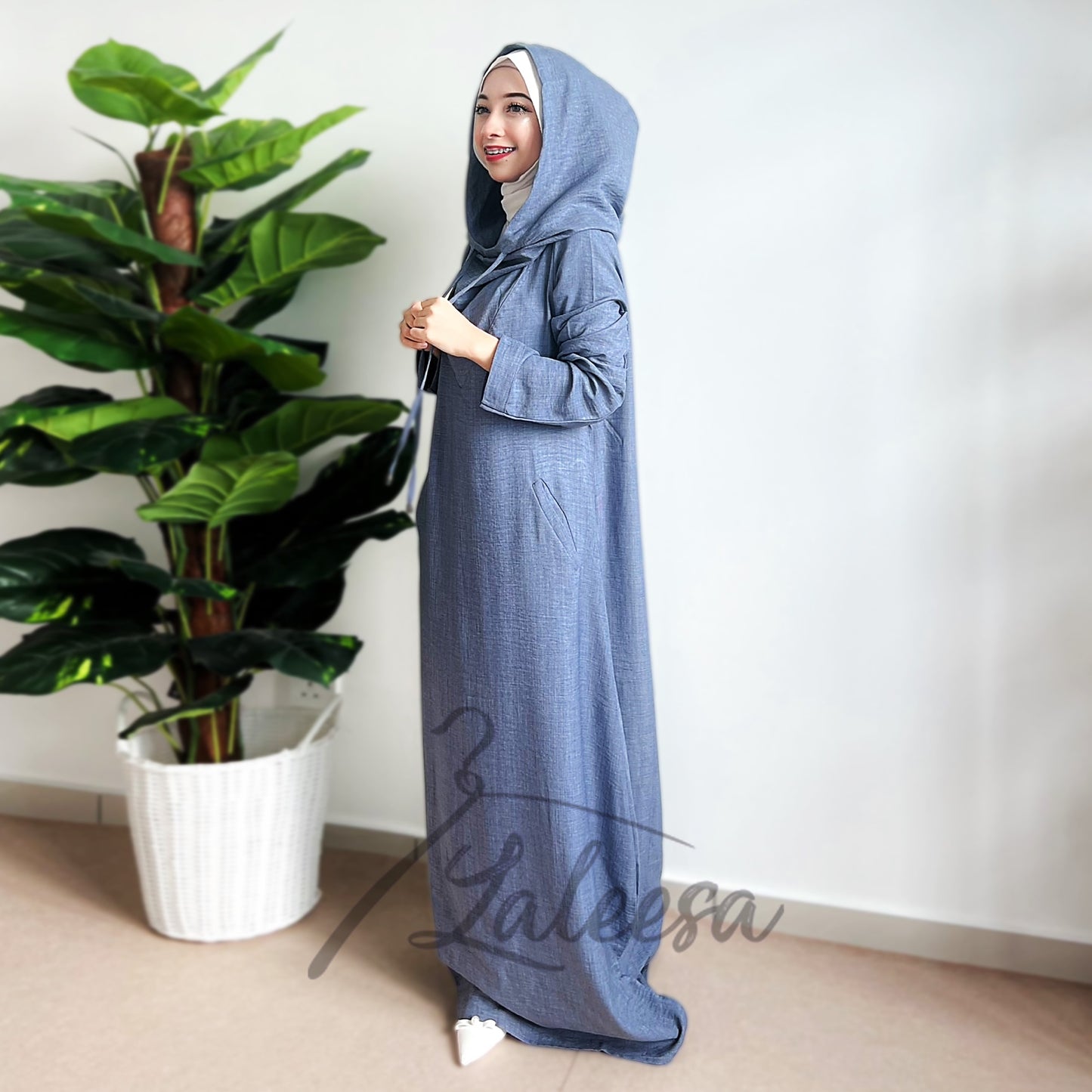 LALEESA DRESS HOODIE MONA LD293285 <Long Hoodie Series> Dress Muslimah Dress Woman Jubah Muslimah