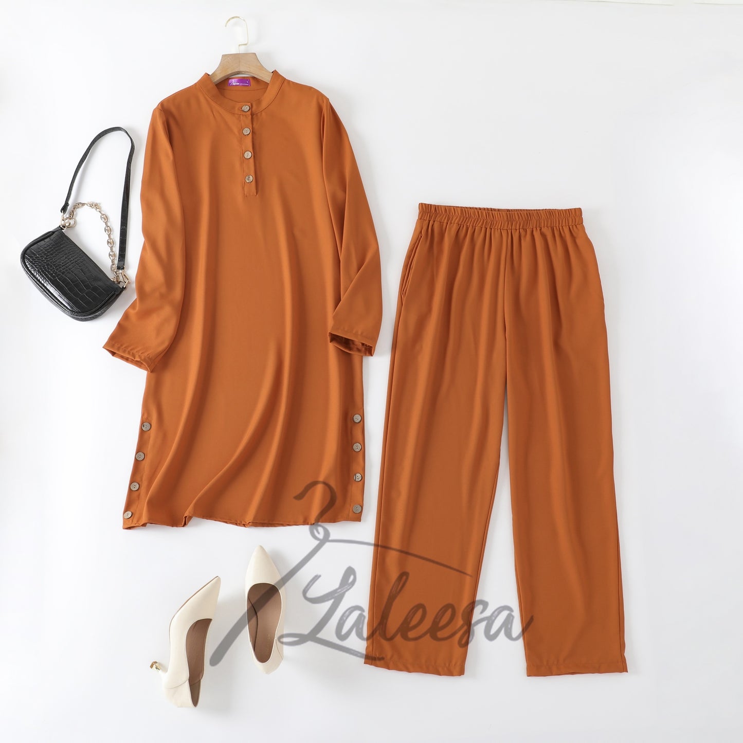 LALEESA (Blouse + Pants) SET KHASHIA SW849856 <BF Friendly Series> 2 Piece Modest Set Wear Plus Size Baju Raya 2024