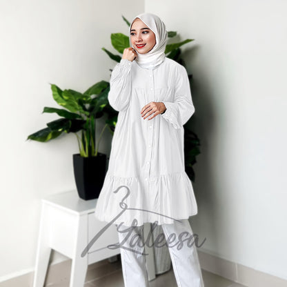 LALEESA DRESS SAIDA LD274284 <BF Friendly Series> Ruffle A-Line Button Dress Muslimah Plus Size Baju Raya 2024