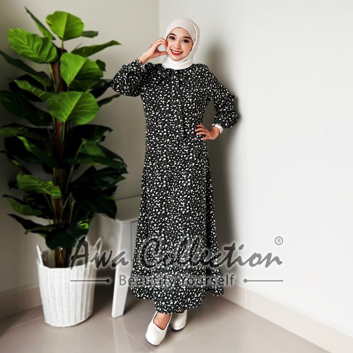 LALEESA Awa Collection DA121108 DRESS KABSHAH Muslimah Dress Women Dress Maxi Dress Abaya Muslimah Jubah Baju Raya 2024