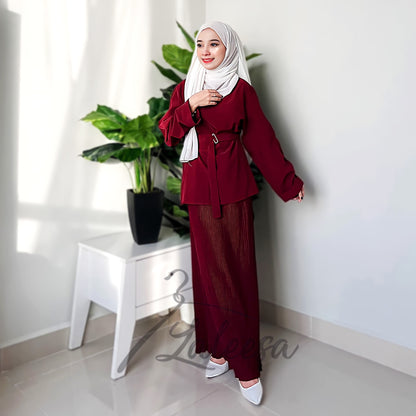 LALEESA (Blouse + Skirt) SET IZZA SW850867 Set Wear Blouse Muslimah Blouse Women Blouse Plus Size Baju Raya 2024