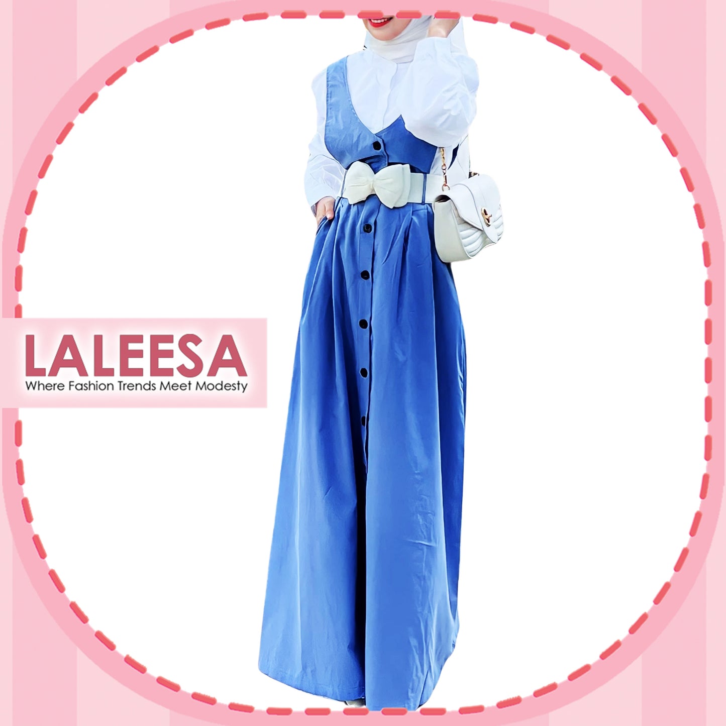 LALEESA Awa Collection (Blouse + Dress) SET HANIFA SA706745 <Korean Series> Set Wear Baju Raya 2024