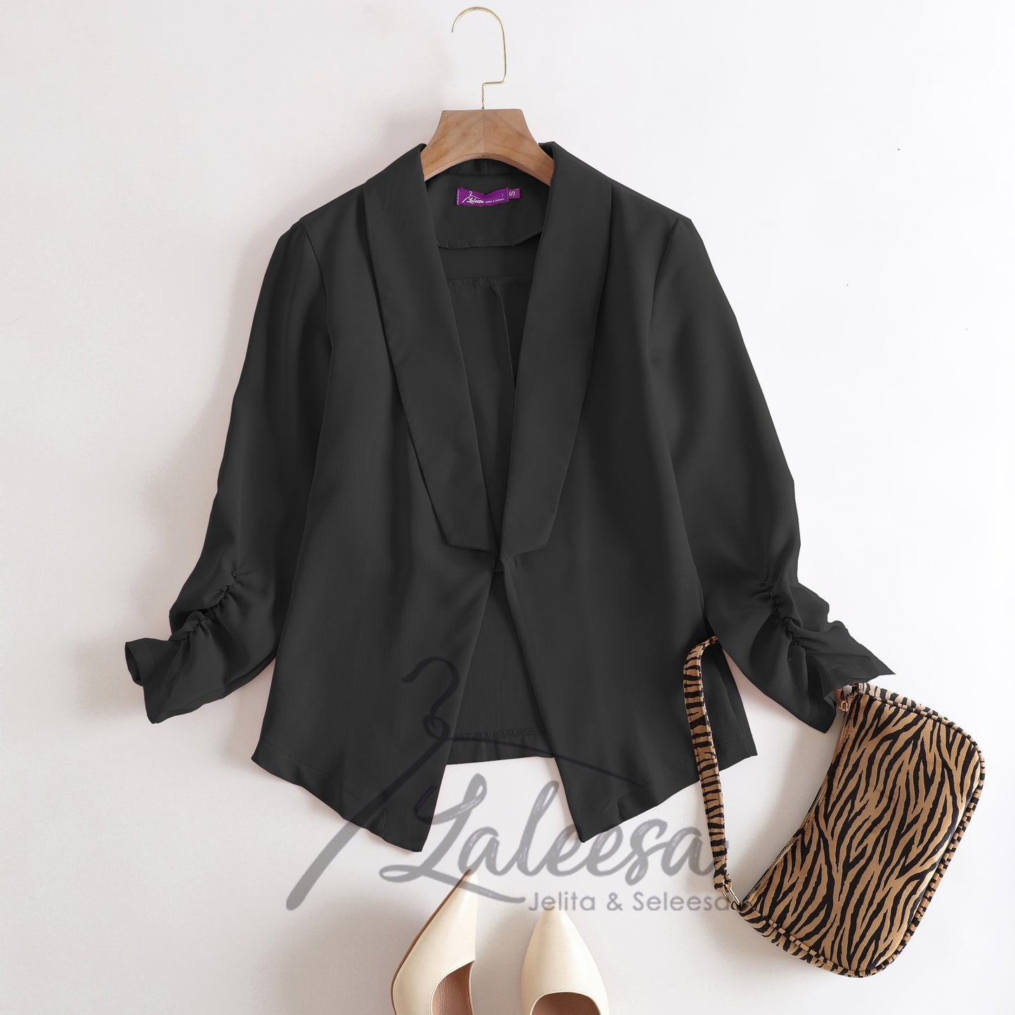 LALEESA TB446473 BLAZER JAMIA Cardigan Blouse Muslimah Blouse Women Blouse Baju Perempuan Plus Size Baju Raya 2024