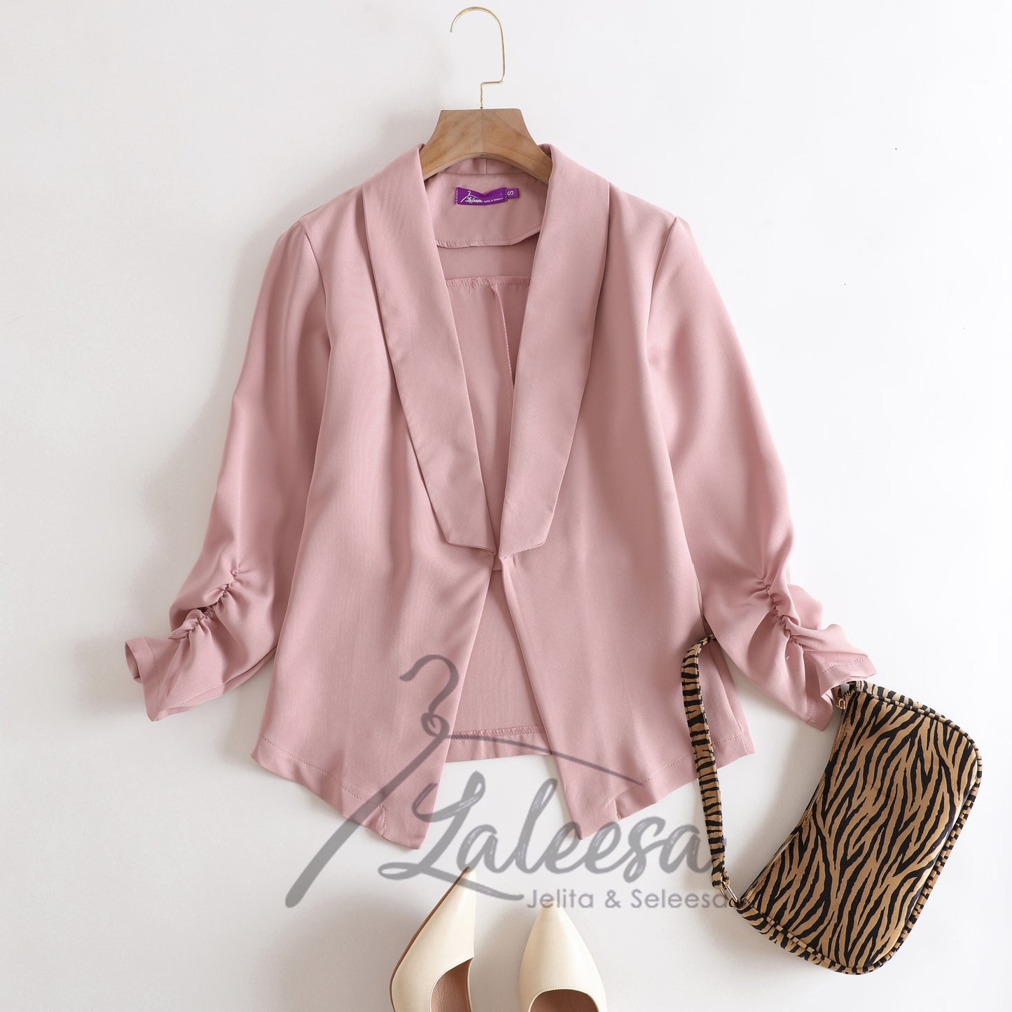 LALEESA TB446473 BLAZER JAMIA Cardigan Blouse Muslimah Blouse Women Blouse Baju Perempuan Plus Size Baju Raya 2024