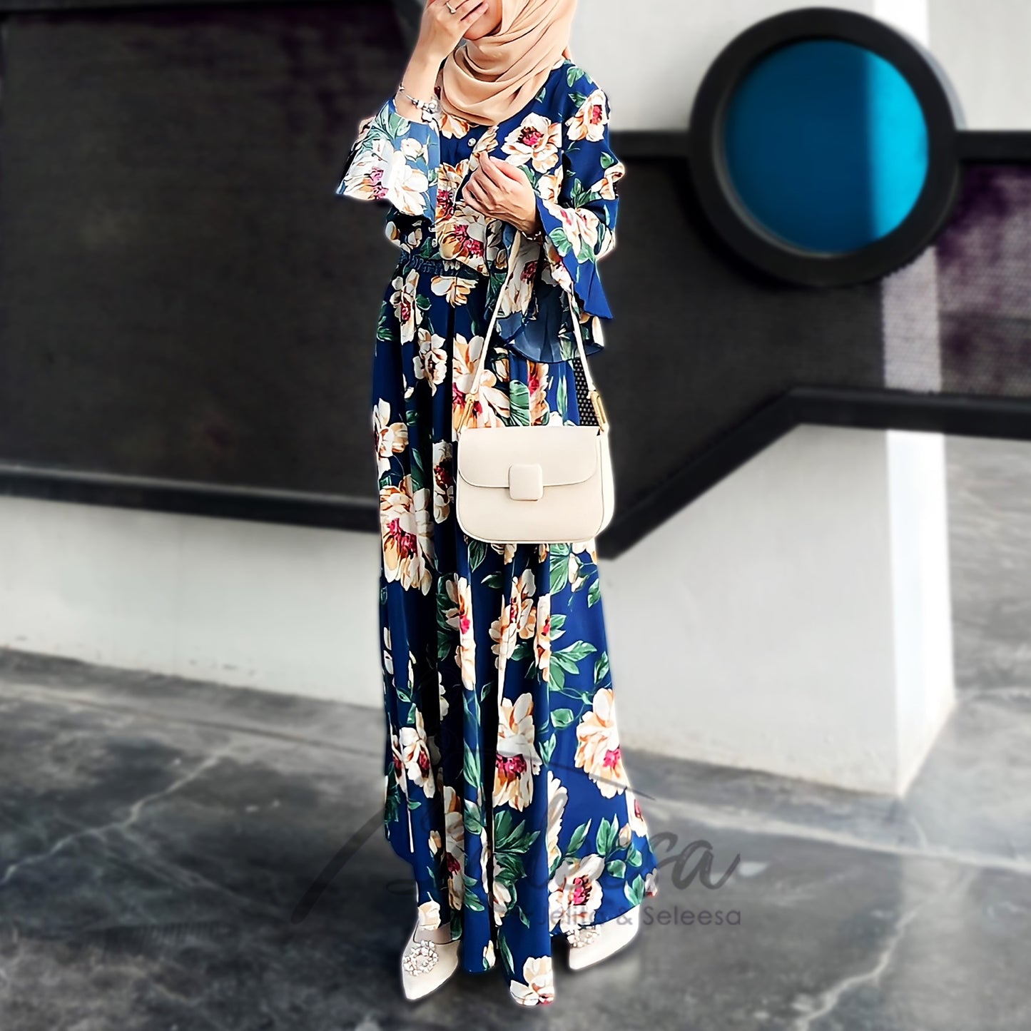 LALEESA (Blouse + Skirt) SET HARISA SW842805 <BF Friendly Series> Floral Printed Set Wear Blouse Muslimah Blouse Women