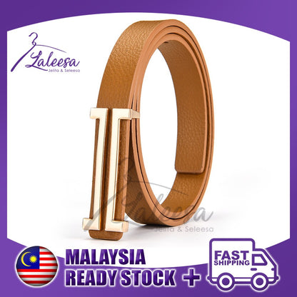 LALEESA Women H Logo Belt For Women Belt Woman Leather Belt Tali Pinggang Perempuan Tali Pinggang Wanita