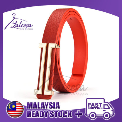 LALEESA Women H Logo Belt For Women Belt Woman Leather Belt Tali Pinggang Perempuan Tali Pinggang Wanita