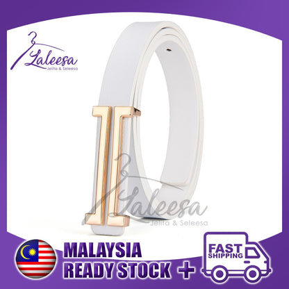 LALEESA Women H Logo Belt For Women Belt Woman Leather Belt Tali Pinggang Perempuan Tali Pinggang Wanita