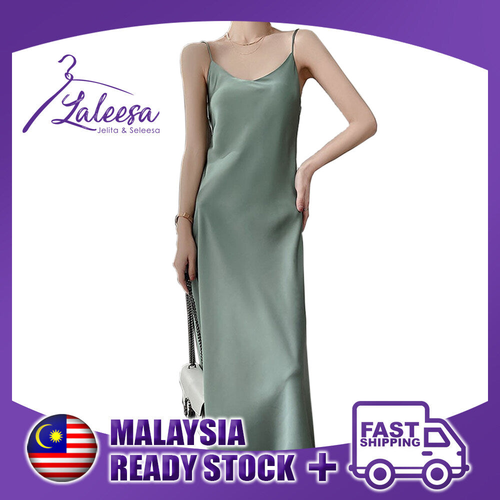 LALEESA LD220220 DRESS ESHAL Silk Sleeveless Dress Women Dress Maxi Dress Baju Perempuan Baju Wanita