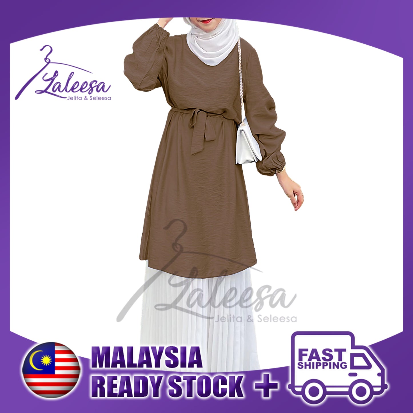 LALEESA TB437484 BLOUSE ZAHIDA Blouse Muslimah Blouse Women Blouse Baju Muslimah Baju Perempuan Plus Size Baju Raya 2024