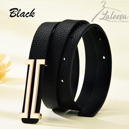 LALEESA Women H Logo Belt For Women Belt Woman Leather Belt Tali Pinggang Perempuan Tali Pinggang Wanita