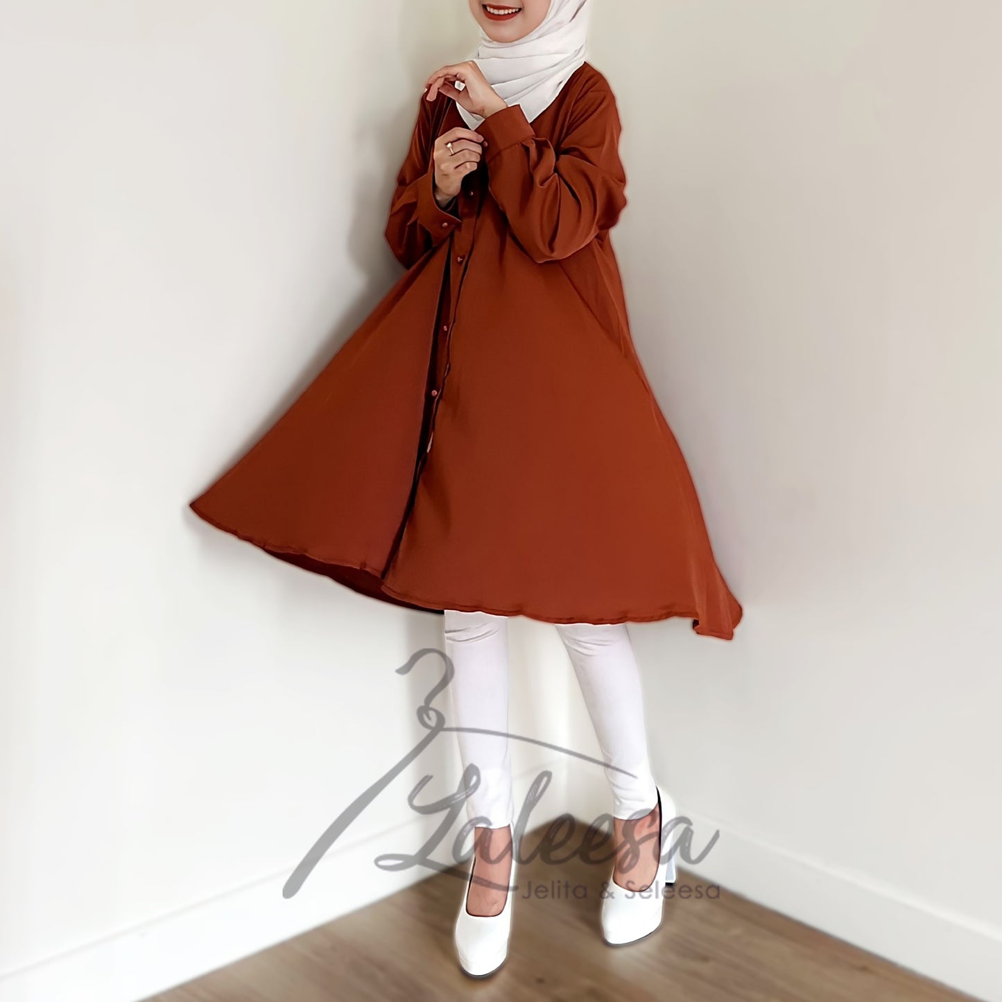 LALEESA BLOUSE TIRANA TB411372 <BF Friendly Series> Blouse Muslimah Blouse Women Blouse Baju Muslimah Baju Perempuan