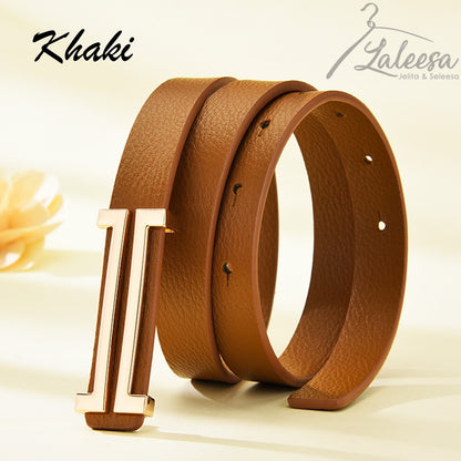 LALEESA Women H Logo Belt For Women Belt Woman Leather Belt Tali Pinggang Perempuan Tali Pinggang Wanita