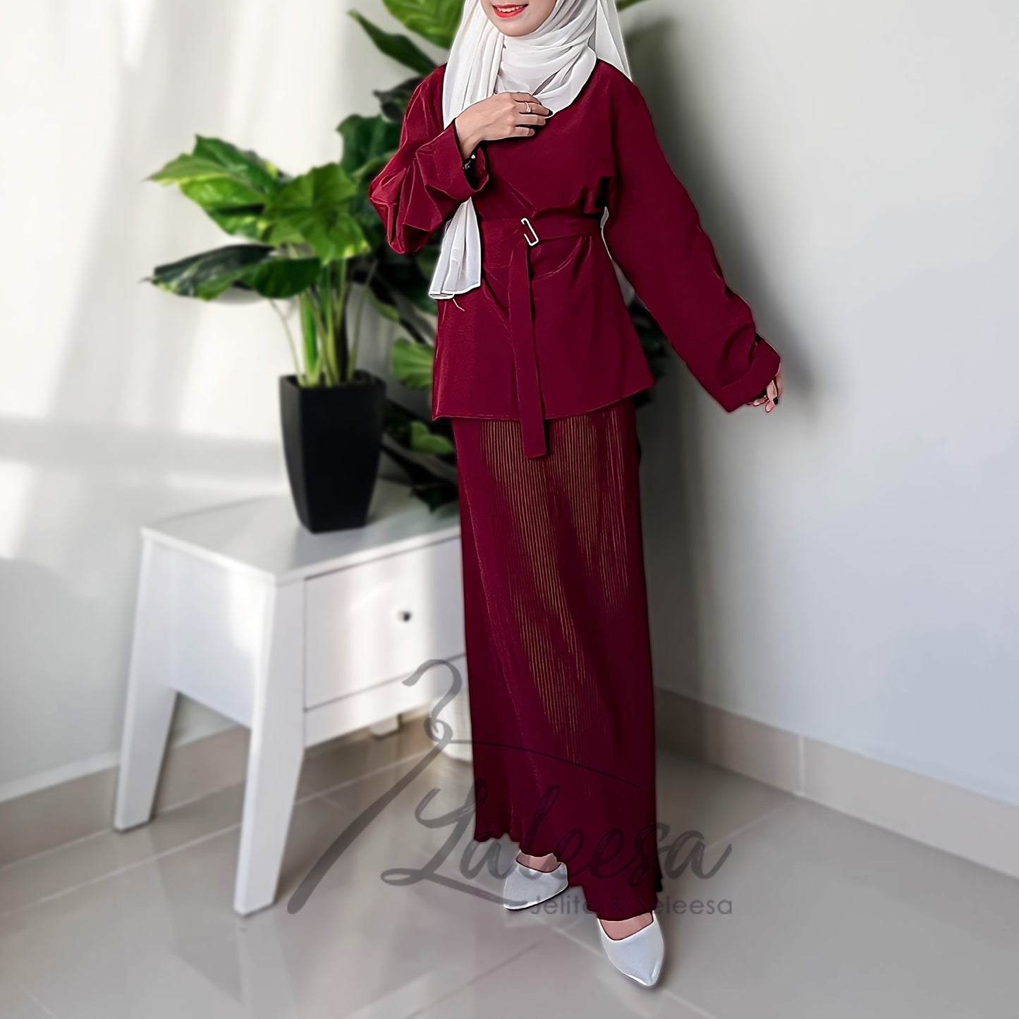 LALEESA (Blouse + Skirt) SET IZZA SW850867 Set Wear Blouse Muslimah Blouse Women Blouse Plus Size Baju Raya 2024