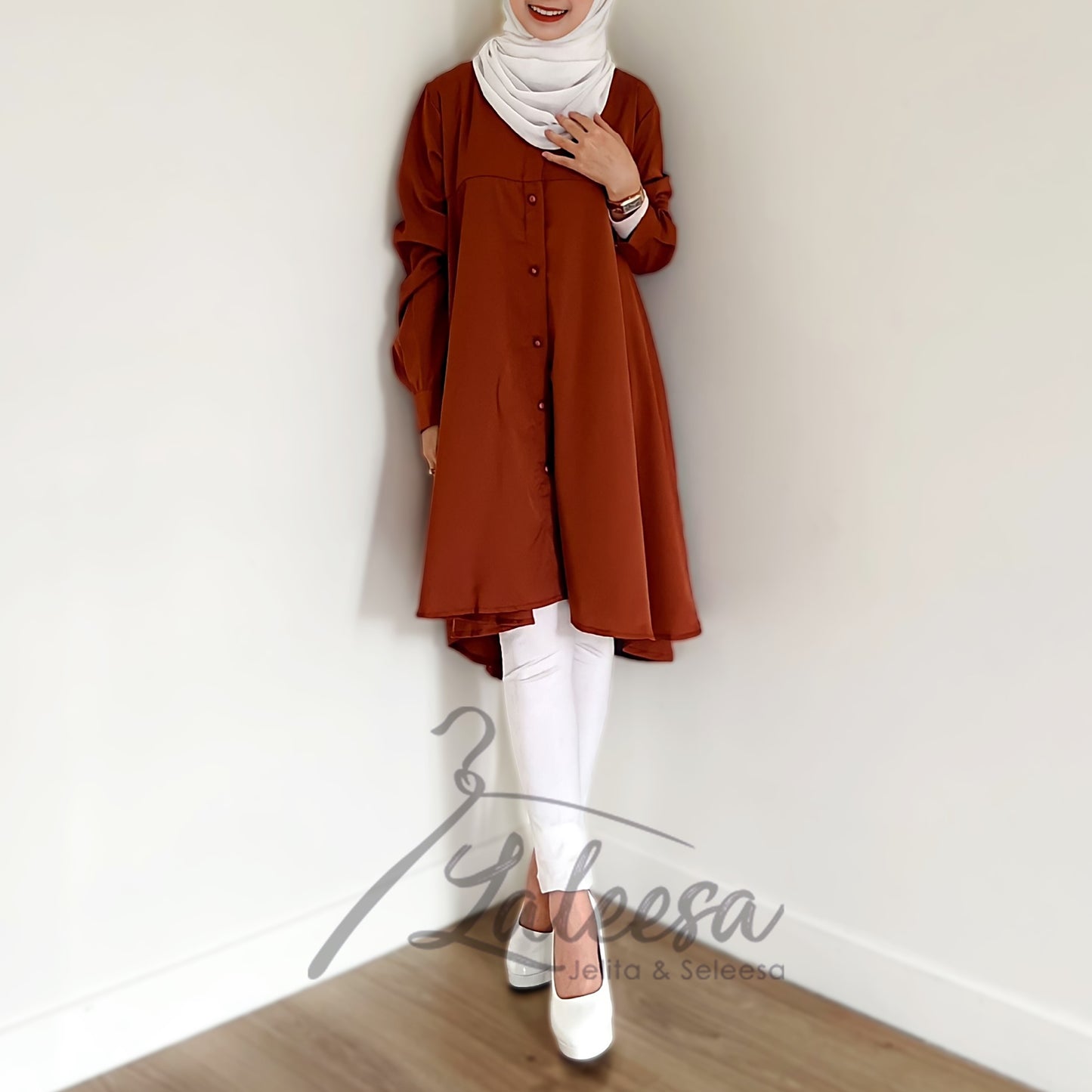 LALEESA BLOUSE TIRANA TB411372 <BF Friendly Series> Blouse Muslimah Blouse Women Blouse Baju Muslimah Baju Perempuan