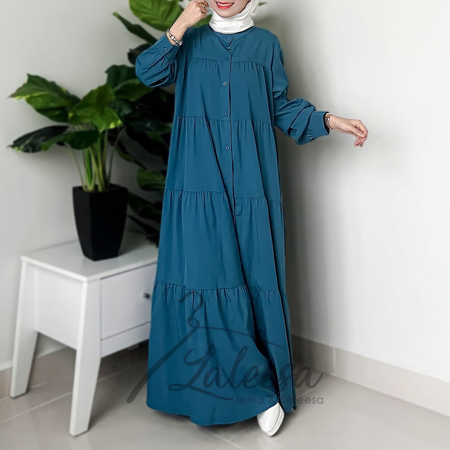LALEESA DRESS UMAIRA LD263231 <BF Friendly Series> Full Button Down Ruffled Dress Muslimah Dress Women Dress Jubah Abaya