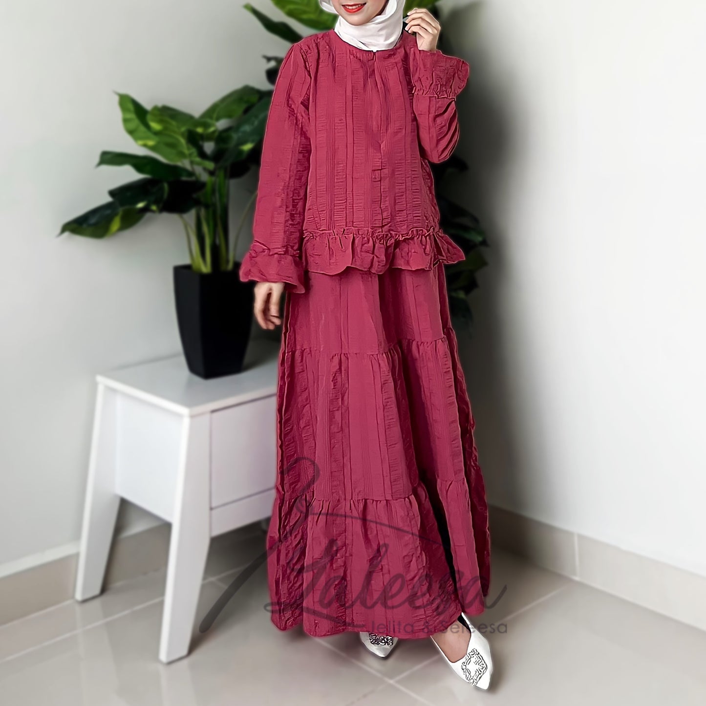 LALEESA (Blouse + Skirt) SET HAMEEDA SW844803 <BF Friendly Series> (Ironless) Set Wear Blouse Muslimah Blouse Women