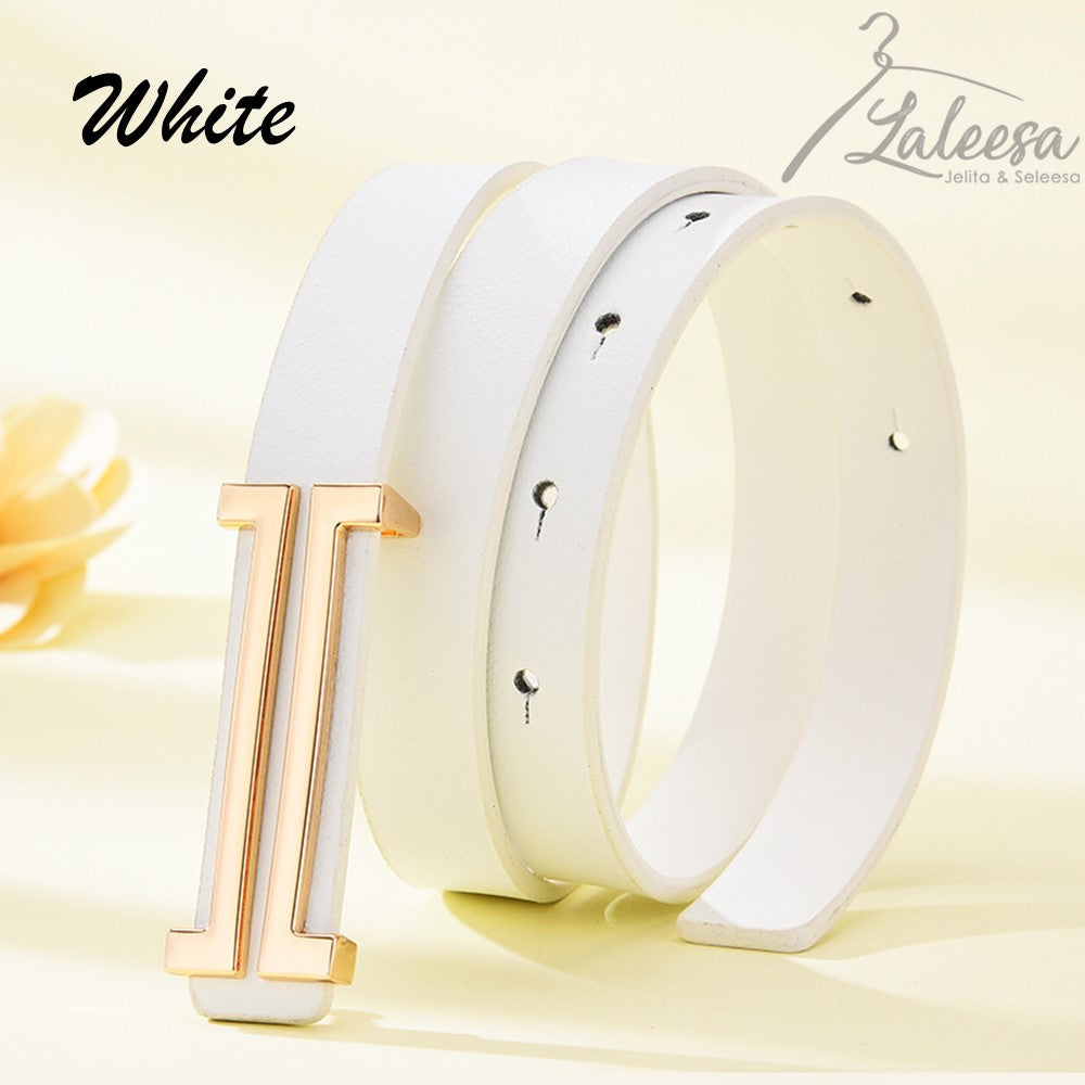 LALEESA Women H Logo Belt For Women Belt Woman Leather Belt Tali Pinggang Perempuan Tali Pinggang Wanita