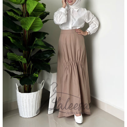 LALEESA PS662662 SKIRT BAHIYA Cotton High Elastic Waist Flowy A Line Long Skirt Muslimah Skirt Labuh Skirt Pencil