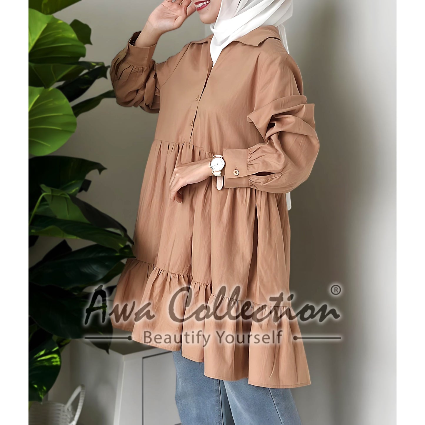 LALEESA Awa Collection BLOUSE DURRIYA TA305353 <BF Friendly Series> Pleated Hem Blouse Muslimah Blouse Women Blouse