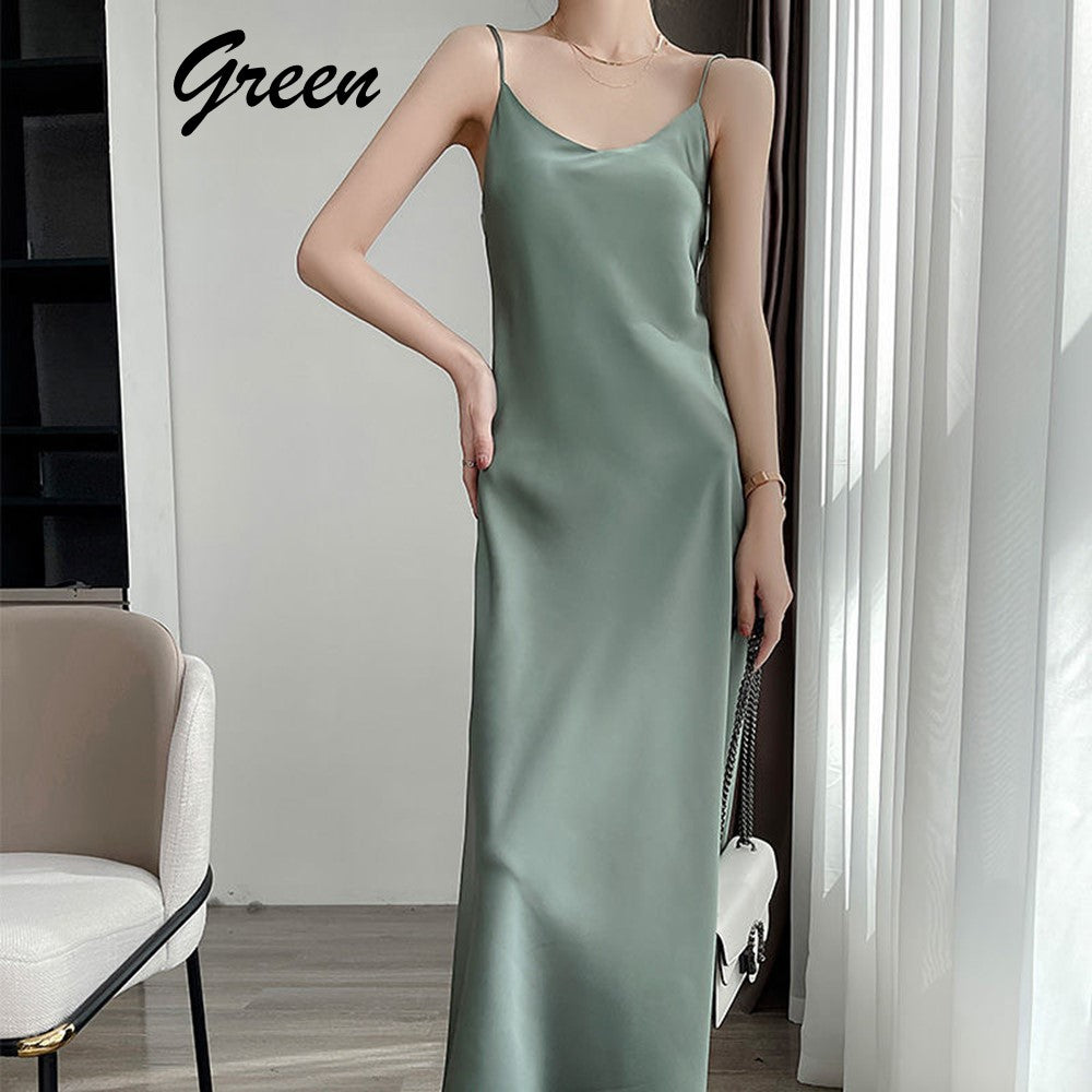 LALEESA LD220220 DRESS ESHAL Silk Sleeveless Dress Women Dress Maxi Dress Baju Perempuan Plus Size Baju Raya 2024